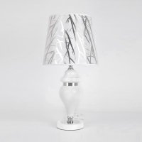 现代简约电镀台灯 白色时尚台灯 创意个性床头灯9549