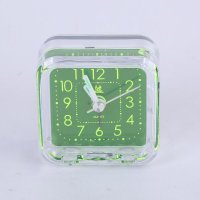 静音水晶透明绿面闹钟RC闹钟正方形床头钟 RC