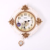 欧式复古时光挂钟树脂时钟 艺术菱形造型挂钟创意装饰品 家居样板房装饰工艺品挂件 LS204