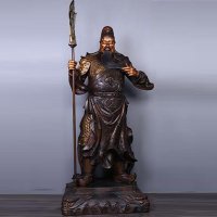 中式化煞招财镇宅铜雕关公 (大)摆件客厅书房卧室装饰