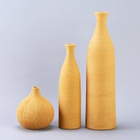 现代简约创意摆件三件套 素色拉丝花瓶家居软装饰摆设花插品摆件 SS017