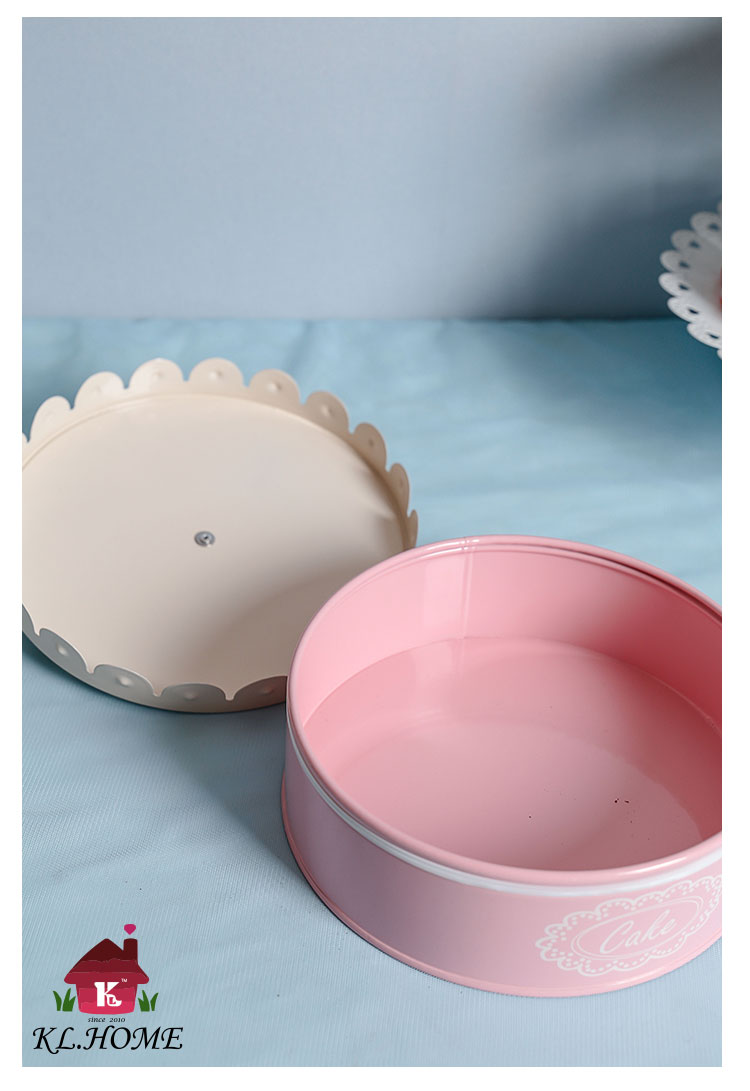 开利欧式铁艺粉色花边系列家居储物咖啡糖茶饼干套装收纳罐预售7