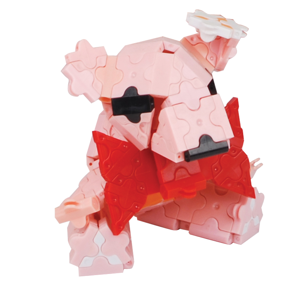 小蜜蜂神奇积木儿童益智3D塑料拼装积木玩具粉色记忆 （1620粒）5