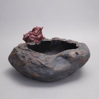 中式禅意空间金蝉盆栽摆件 平安纳福创意禅意招财金蝉装饰摆件 盆栽摆设家居实用礼品 HN963