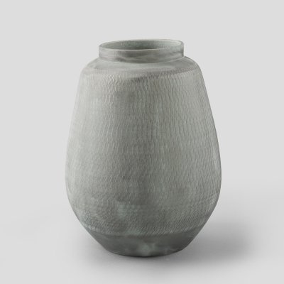 简约复古高温做旧特殊花纹陶器装饰陶罐YM-HQL（含税含木架费含广州运费）