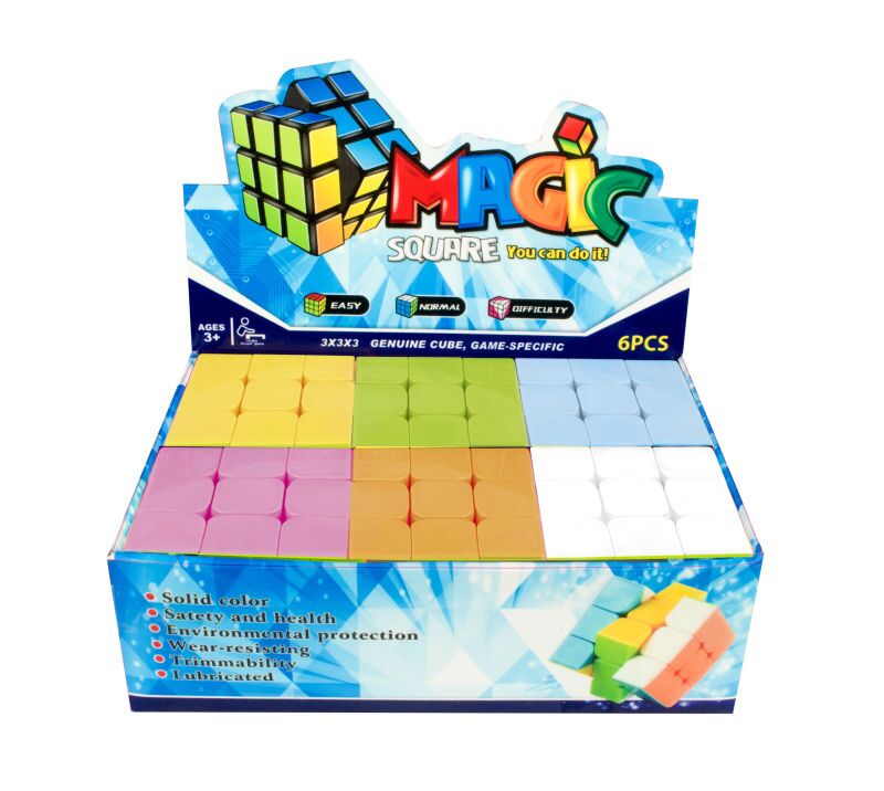糖果色三阶魔方展示盒装 益智顺滑魔方比赛 科教智力魔方玩具1