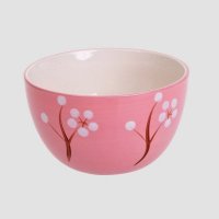 和风彩绘陶瓷梅花粉色装饰碗YZJ-W-003
