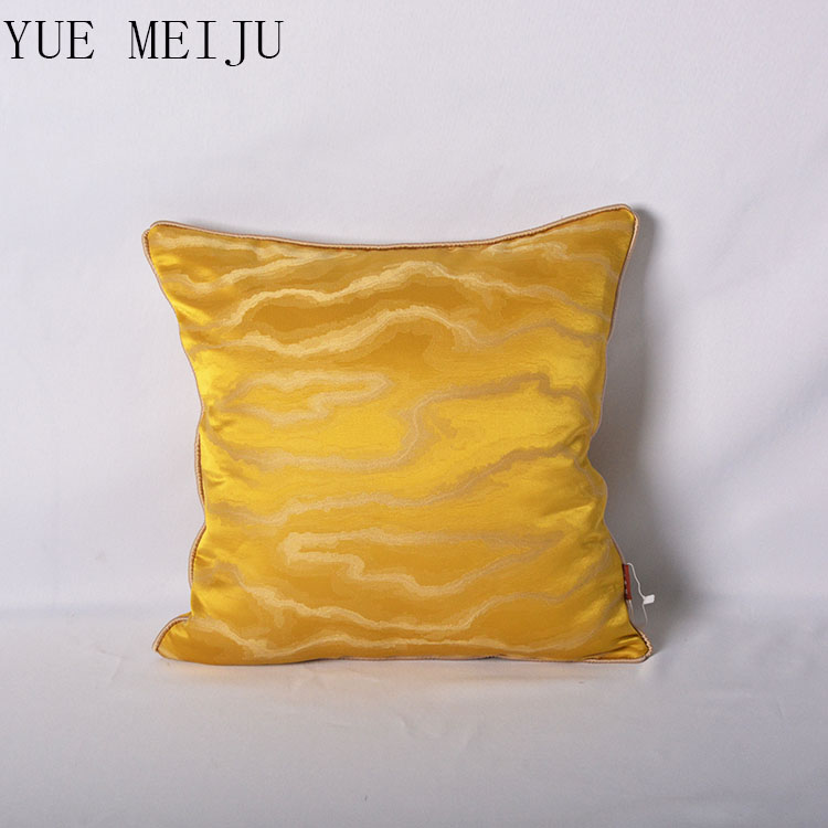 玥美居新品 现代复古样板房沙发纯色抱枕 靠垫明黄色蓝色6