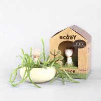 创意园艺师迷你盆栽 笑脸猫丛林守护者盆栽 家居办公室小盆栽 CLSHZ