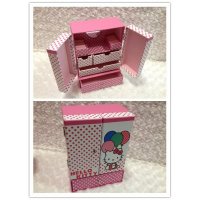 可爱HELLO KITTY KT 粉色衣柜首饰盒 收纳盒 化妆盒 特价批发