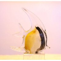 西式琉璃银箔燕鱼造型摆件客厅卧室装饰