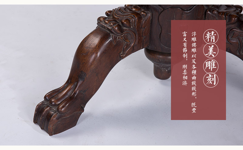 红木厚面独脚圆桌，民国（不含税）5