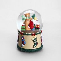 树脂音乐盒 创意小熊送礼物水晶球 圣诞节礼物生日礼物 专属定制（七天）树脂摆件 MG-582