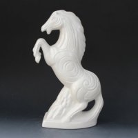 雕塑 纯手工简约志在千里白色陶艺摆件陶瓷摆件家居装饰摆件