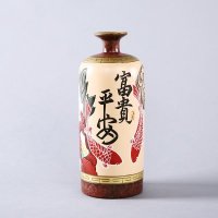 中式雕刻彩绘工艺陶瓷摆件 帅瓶：富贵平安陶瓷送礼样板房装饰家居摆件 FGPA