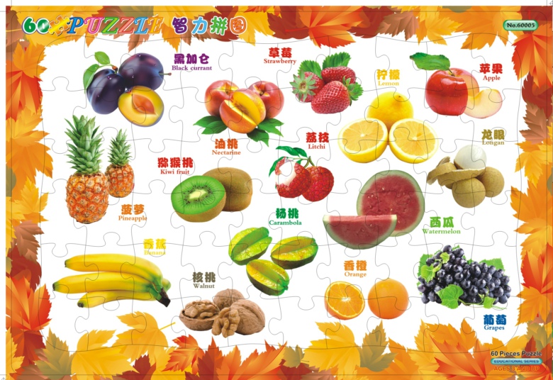 中片60块纸质儿童益智玩具拼图 幼儿早教平面拼图5