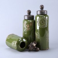 简约创意摆件三件套 绿色美式仿古花瓶家居软装饰摆设花插品摆件 SS035