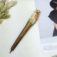 猫头鹰 木制动物笔木雕笔