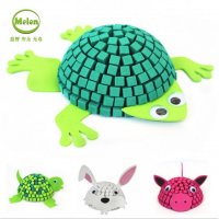MELON 婴幼儿园教具 3D立体拼图马赛克动物 创意DIY手工拼插玩具