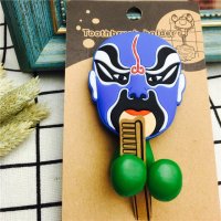 蓝色脸谱 创意吸盘吸墙牙刷架