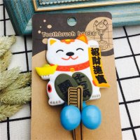 招财猫 创意吸盘吸墙牙刷架