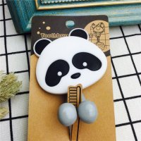 熊猫脸 创意吸盘吸墙牙刷架