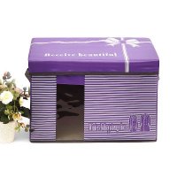 简约条纹紫色牛津布衣物收纳盒收纳箱（大号）