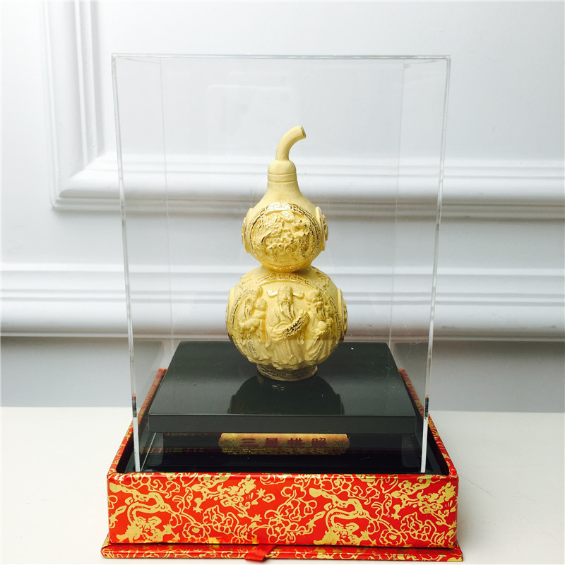 中式风水绒沙金工艺金浮雕葫芦装饰摆件 生日贺寿喜庆婚宴礼物1