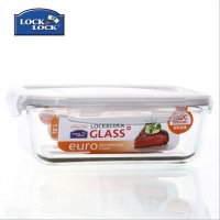 乐扣乐扣耐热玻璃保鲜盒格拉斯饭盒微波密封便当盒正品1L/LLG445