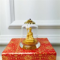 中式风水绒沙金工艺金地藏菩萨装饰摆件 生日贺寿喜庆婚宴礼物