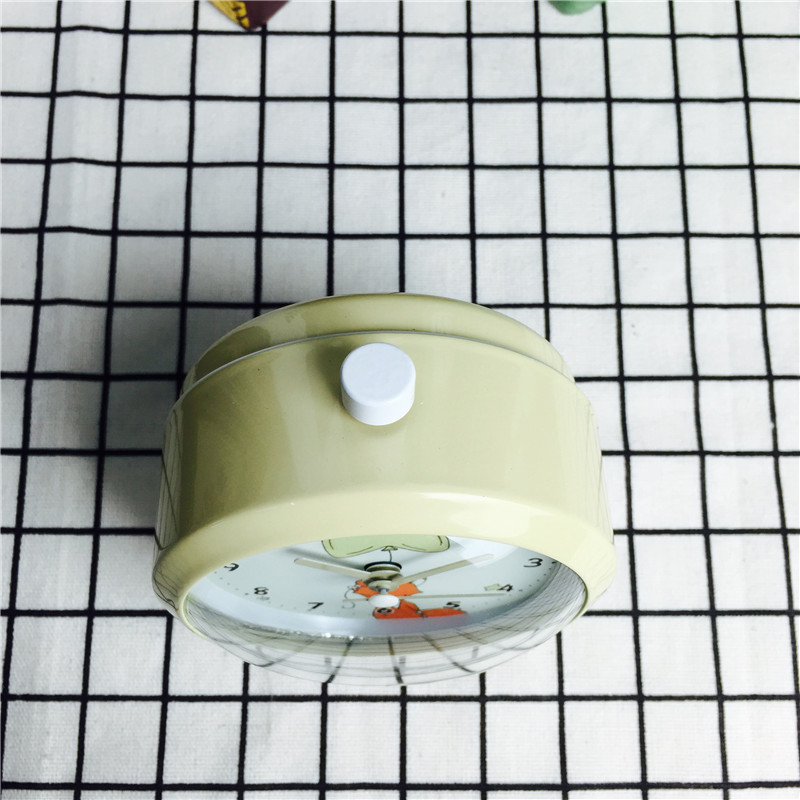 简约黄色静音床头打铃钟闹钟 桌面个性创意时钟4