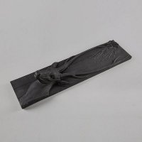 简约黑砂岩兽头鹿挂饰摆件书房客厅装饰