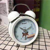 简约白色做旧静音床头打铃钟闹钟 桌面个性创意时钟