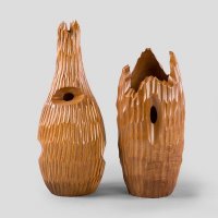 高档抽象创意实木装饰瓶客厅摆件两件套（不含税）