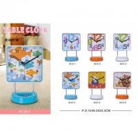 简约创意静音桌面钟 可收纳小物件 床头儿童时钟