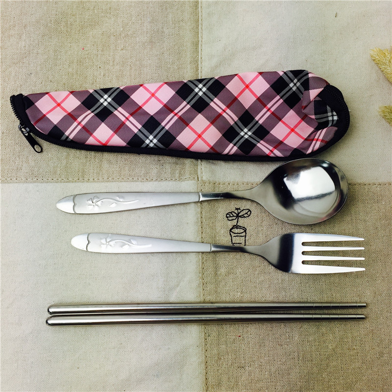 不锈钢便携餐具筷勺套装筷子勺子叉子实用便携餐具1