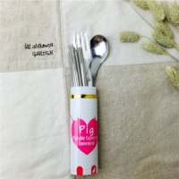 不锈钢便携餐具筷勺套装筷子勺子叉子学生便携餐具