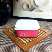 E-1231ECO 简约安全环保家居密封盒便携餐盒饭盒350ml粉色