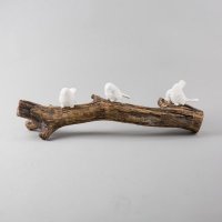 中式简约白色良朋知己树脂装饰摆件客厅餐厅装饰