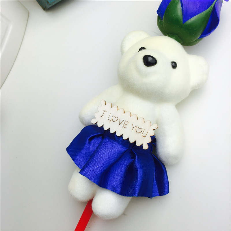 蓝色款玫瑰香皂花束礼盒康乃馨肥皂花批发情人节母亲节生日礼品厂家2
