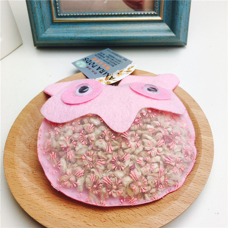 粉猫头鹰香包丝带绣香囊空香袋子衣柜车载香包袋首饰袋礼品袋2