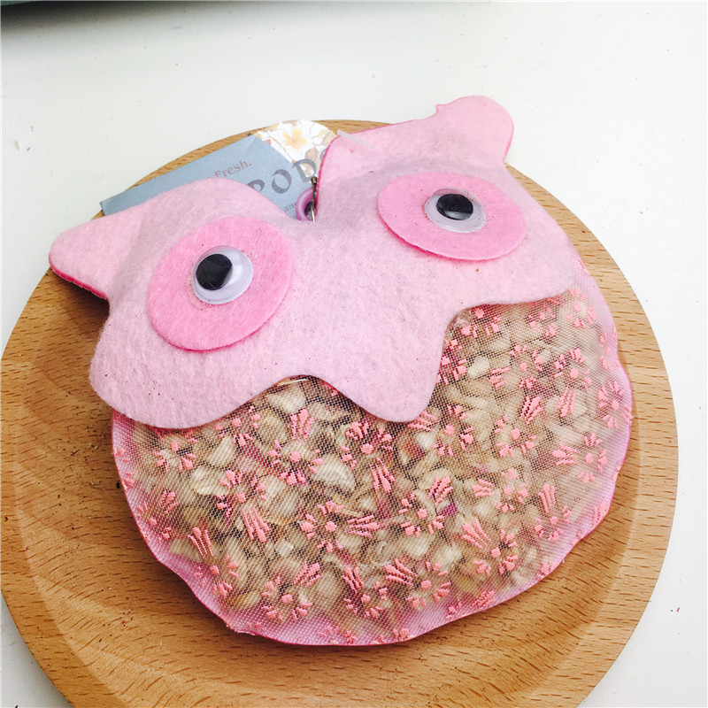 粉猫头鹰香包丝带绣香囊空香袋子衣柜车载香包袋首饰袋礼品袋5