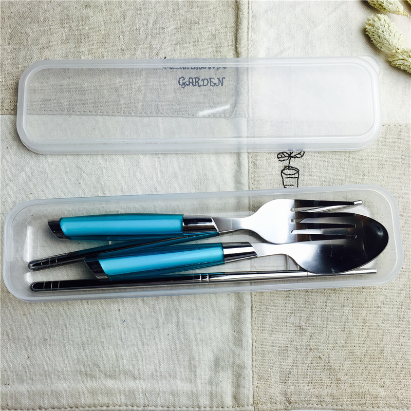 不锈钢便携餐具套装筷子勺子叉子实用便携餐具2