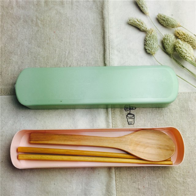 木质便携餐具筷勺套装筷子勺子实用便携餐具