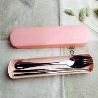 不锈钢便携餐具套装筷子叉子实用便携餐具