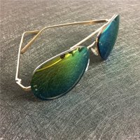 男女士太阳镜个性镜框 潮人多色大框镜时尚太阳眼镜装饰镜	蓝绿色 不锈钢