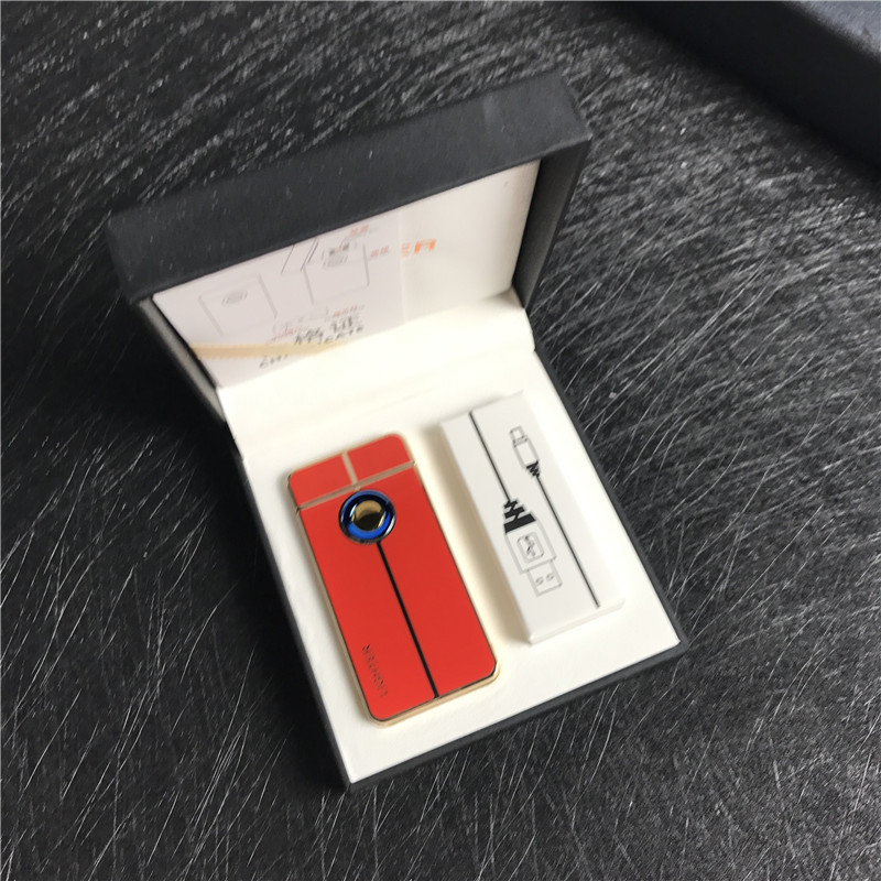 usb充电打火机男士超薄防风创意个性脉冲电流电子点烟器1