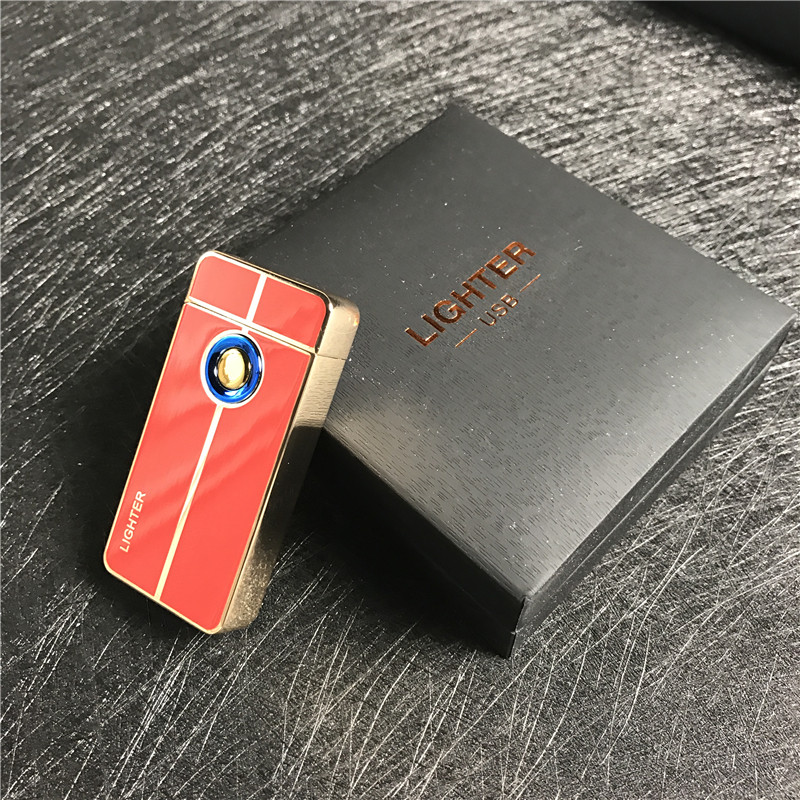 usb充电打火机男士超薄防风创意个性脉冲电流电子点烟器2