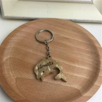 褐色   椰子壳	海豚钥匙扣 椰子壳材质钥匙扣个性礼品