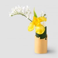 黄色陶瓷瓶花艺 PU+胶+陶瓷 客厅餐厅酒店桌面仿真装饰花（含税）